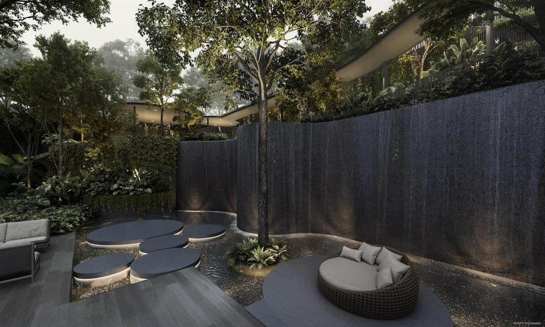 Dunearn House Wellness Pool facility surrounded by landscaped gardens