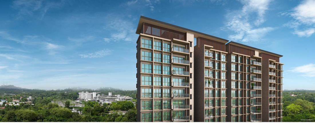 Aerial location view of Dunearn House relative to Bukit Timah Turf City and Sixth Avenue MRT