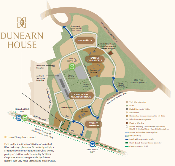 Dunearn House Neighbourhood Location Map — Turf City, Bukit Timah